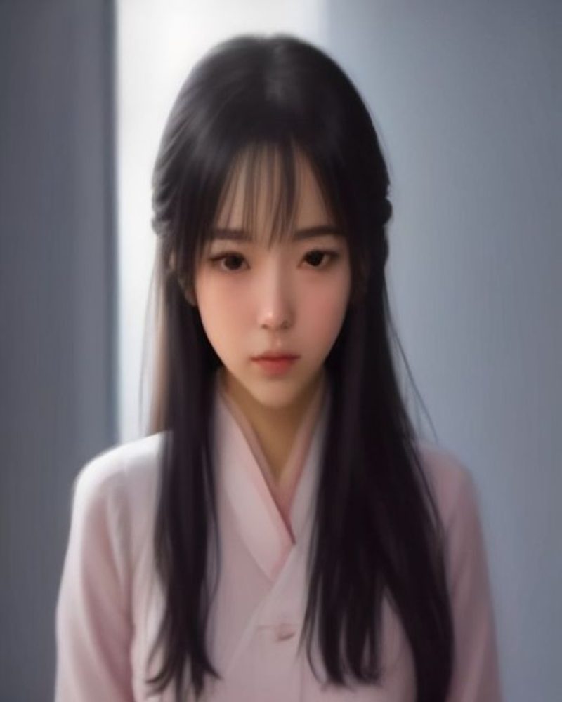 北川杏树人物写真风格展示，清新自然光线下的日系女艺人气质形象，绿色系背景衬托清纯气质